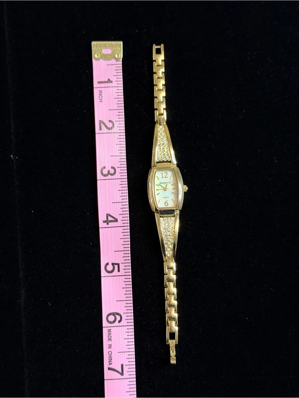 Elgin II Women's Gold-Tone Crystal Accent Bracelet Watch